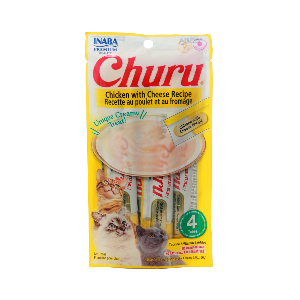 Churu Chicken with Cheese – Creamy Lickable Cat Treat (4 Tubes) - Premium from The Pet Station