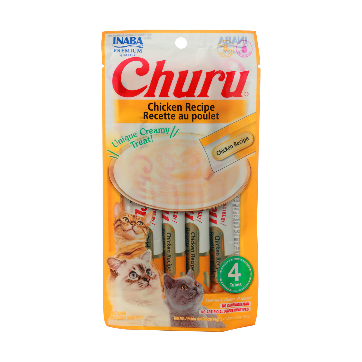 Churu Chicken Recipe – Creamy Lickable Cat Treat (4 Tubes) - Premium from The Pet Station