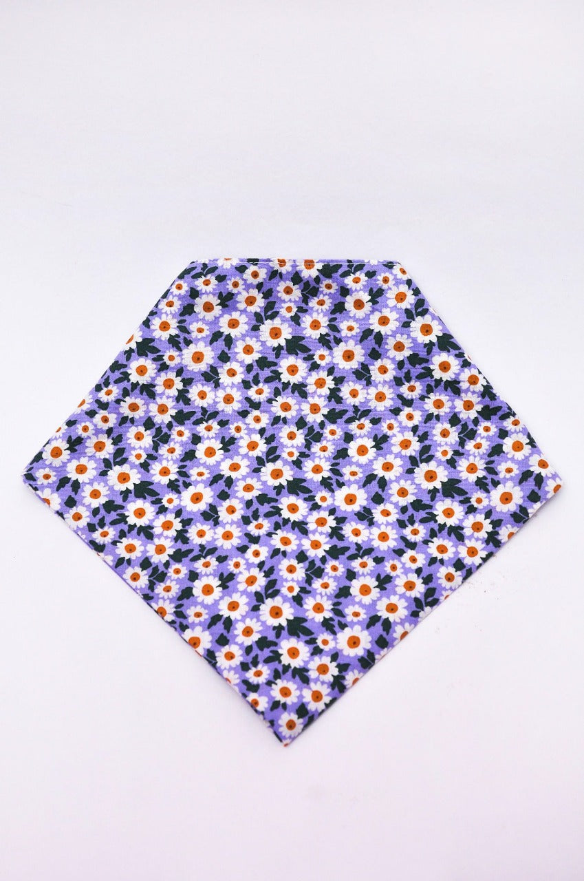 PURPLE AND WHITE SUNFLOWER BANDANA FOR PETS - Premium Accessories from The Pet Station