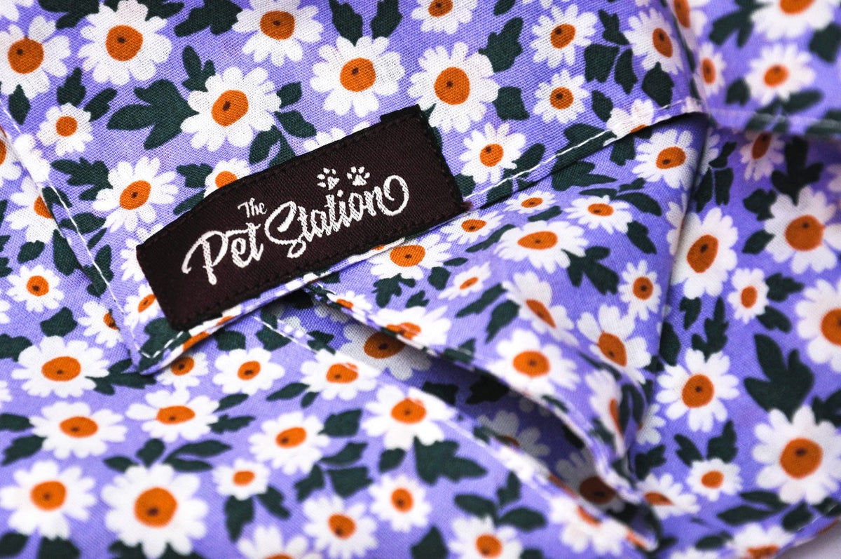 PURPLE AND WHITE SUNFLOWER BANDANA FOR PETS - Premium Accessories from The Pet Station