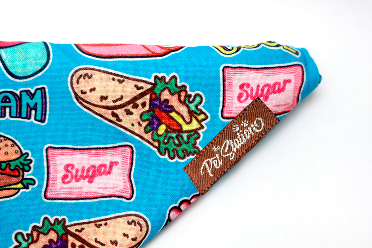 Snack Attack Bandana – Pet Station Exclusive 🍔🌮🧁 - Premium Accessories from The Pet Station 