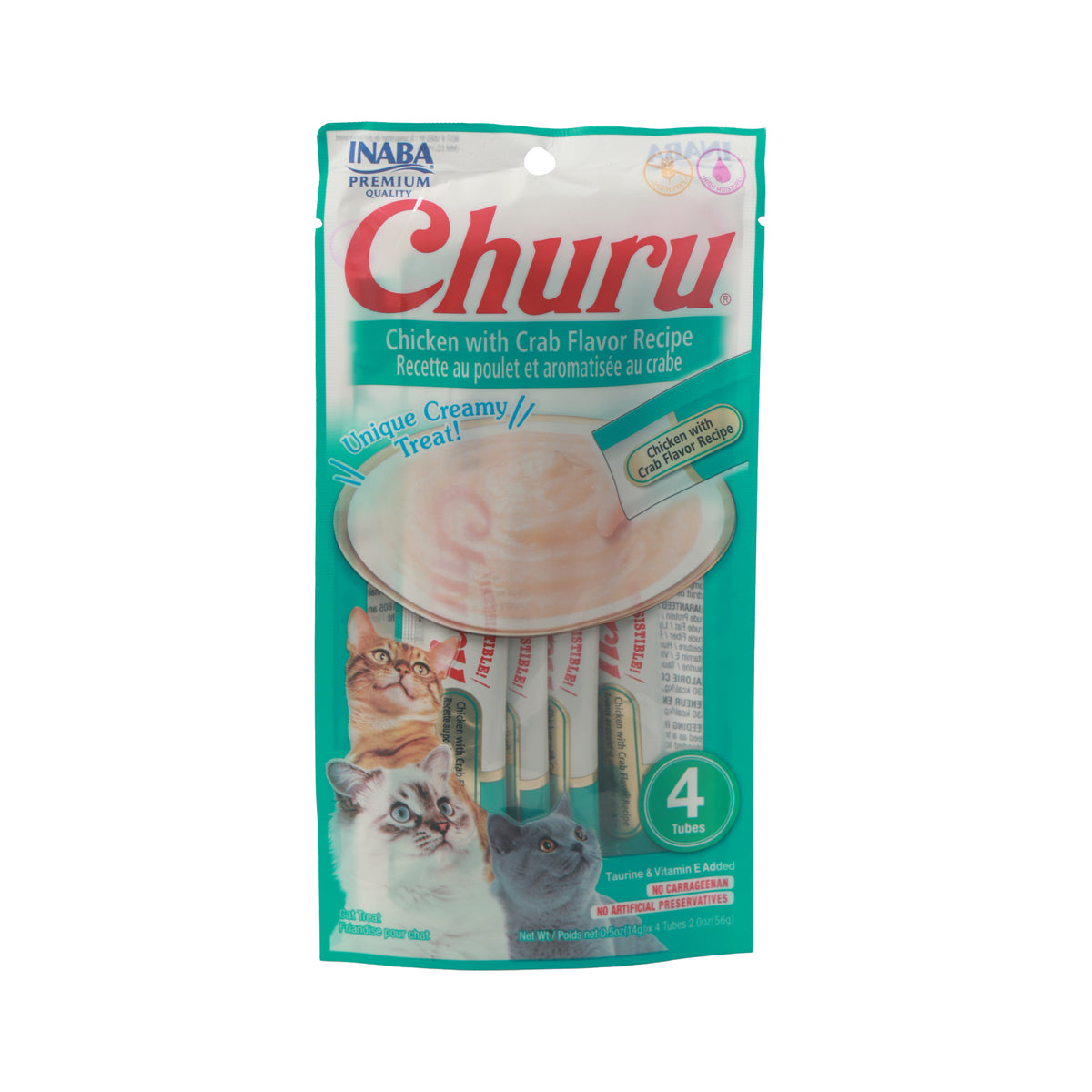 Churu Chicken with Crab Flavor – Creamy Lickable Cat Treat (4 Tubes) - Premium  from The Pet Station 