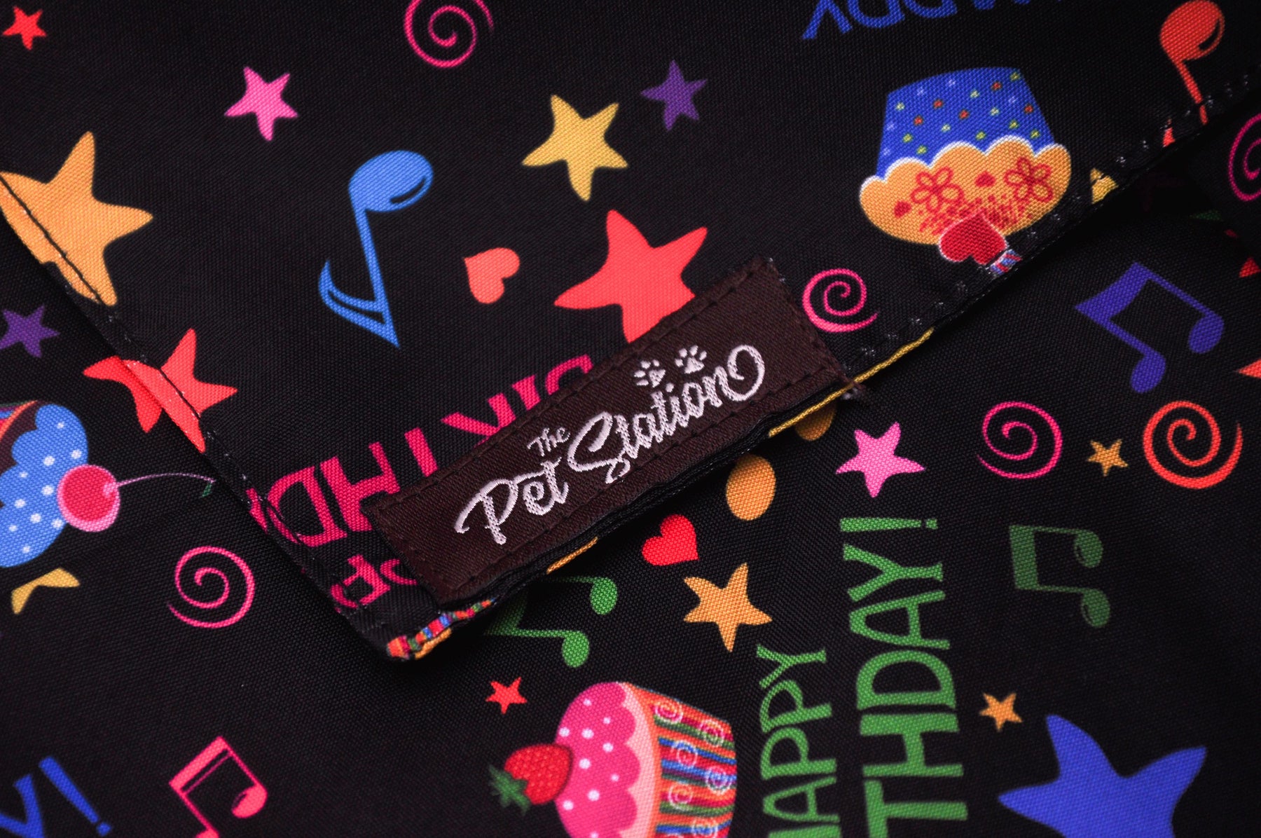 BIRTHDAY CELEBRATION BLACK MULTICOLOURED BANDANA - Premium Accessories from The Pet Station 