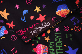 BIRTHDAY CELEBRATION BLACK MULTICOLOURED BANDANA - Premium Accessories from The Pet Station 