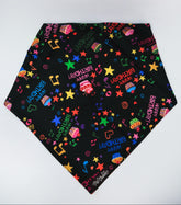 BIRTHDAY CELEBRATION BLACK MULTICOLOURED BANDANA - Premium Accessories from The Pet Station 